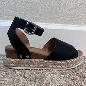 Black platform sandals